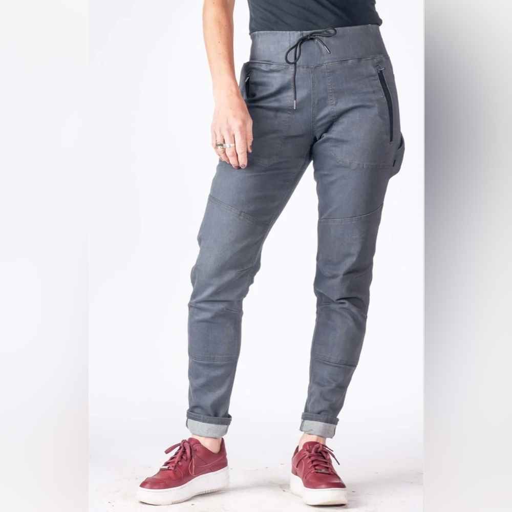 Dovetail Christa DIY size 2/4 in magnetic grey stretch, inseam 31